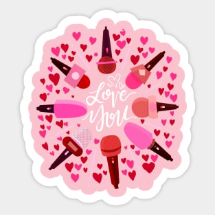 MICROPHONES LOVE YOU: Design Fun Girls Heart Kids Life Love Message Reality Statement Teens Valentines Youth Sticker